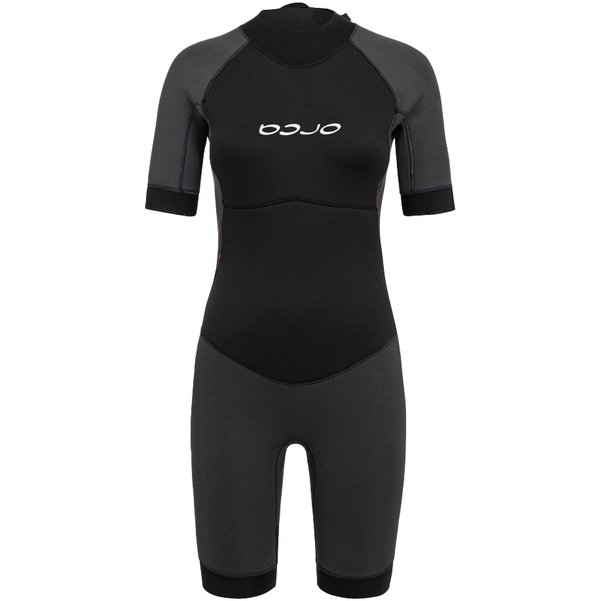 2026 Orca Womens Vitalis Back Zip Open Water Swim Shorty Wetsuit NN6Y - Black